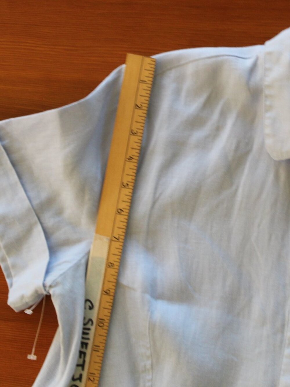NWOT J.Jill 100% Linen Button Front Short Sleeve Dress w/ Pockets Light Blue Med - Picture 11 of 11